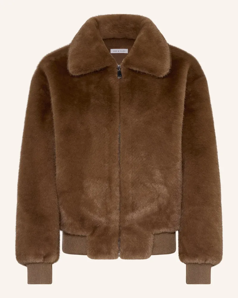 Mrs & HUGS Kunstpelz-Blouson braun Braun