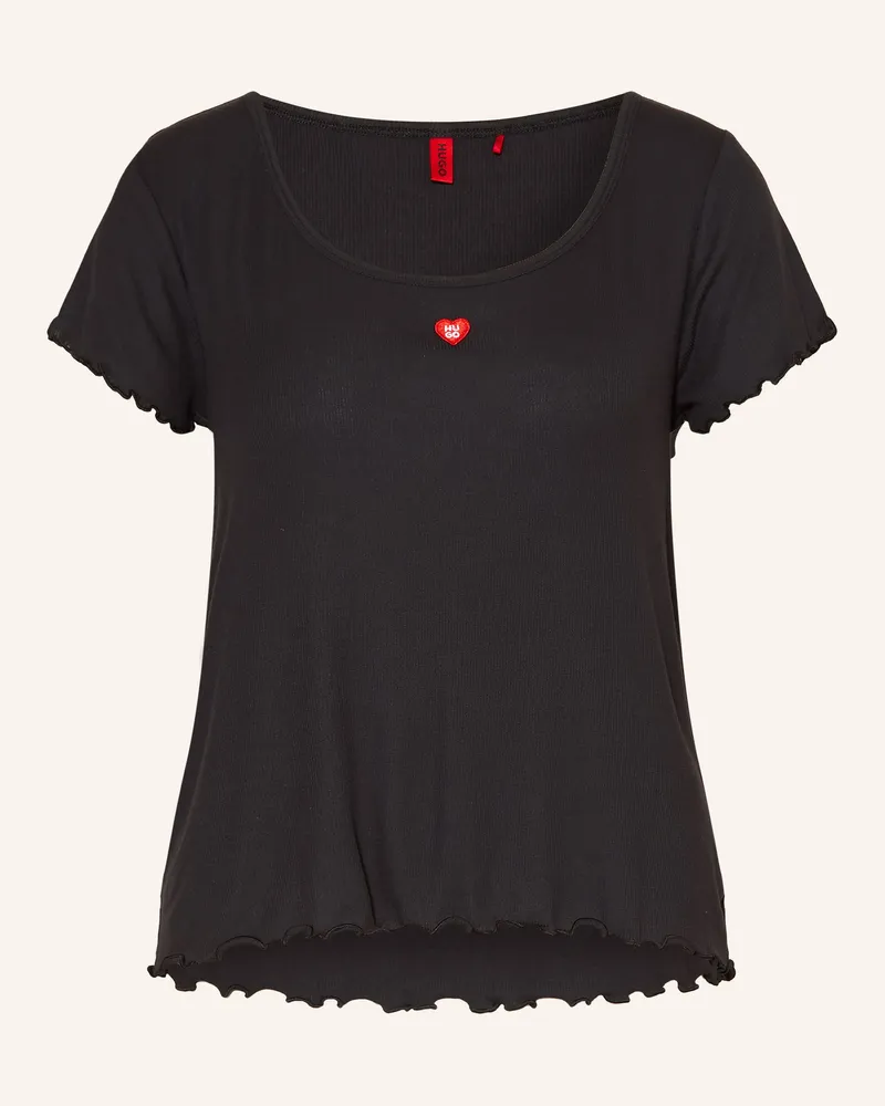 HUGO BOSS Schlafshirt Hugo Heart schwarz Schwarz