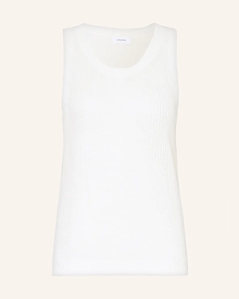 Darling Harbour Stricktop aus Leinen Offwhite