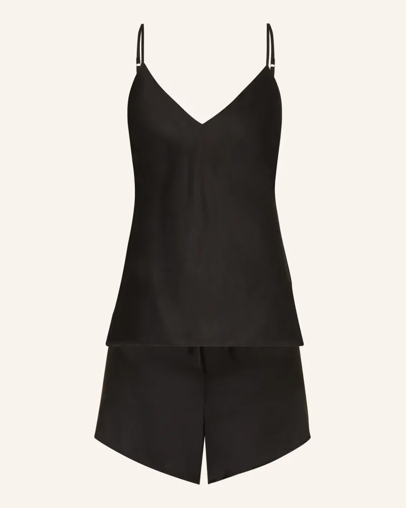 Triumph Shorty-Schlafanzug Silk Sensuality Aus Satin schwarz Schwarz