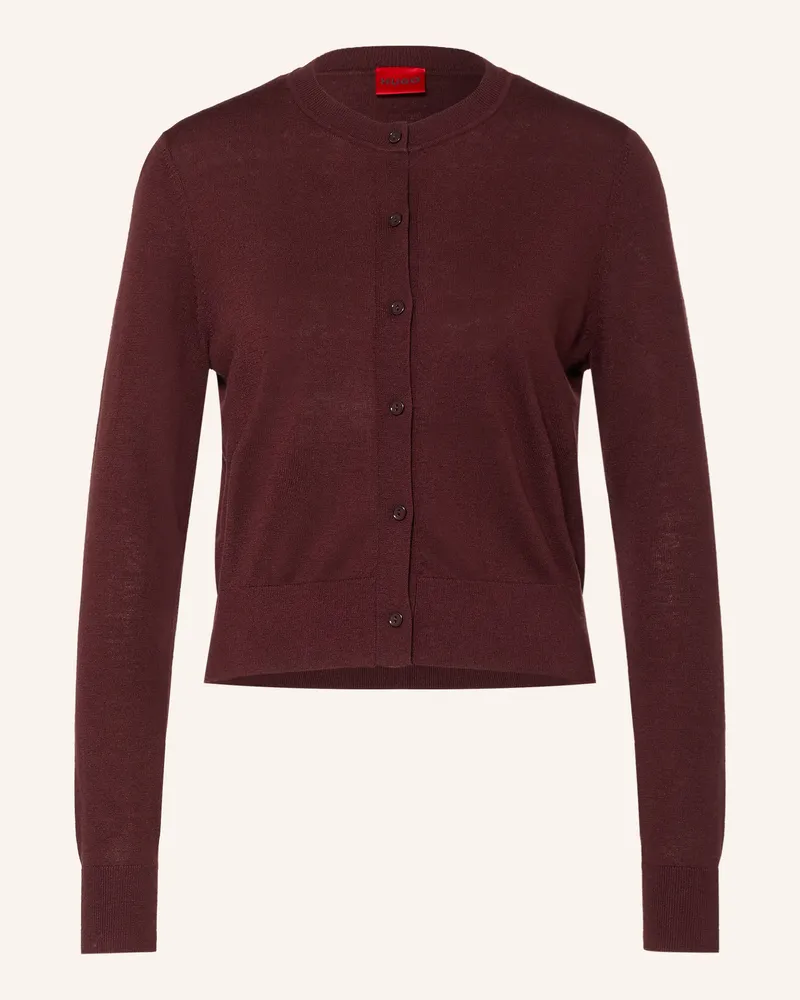 HUGO BOSS Strickjacke Sfabro rot Dunkelrot