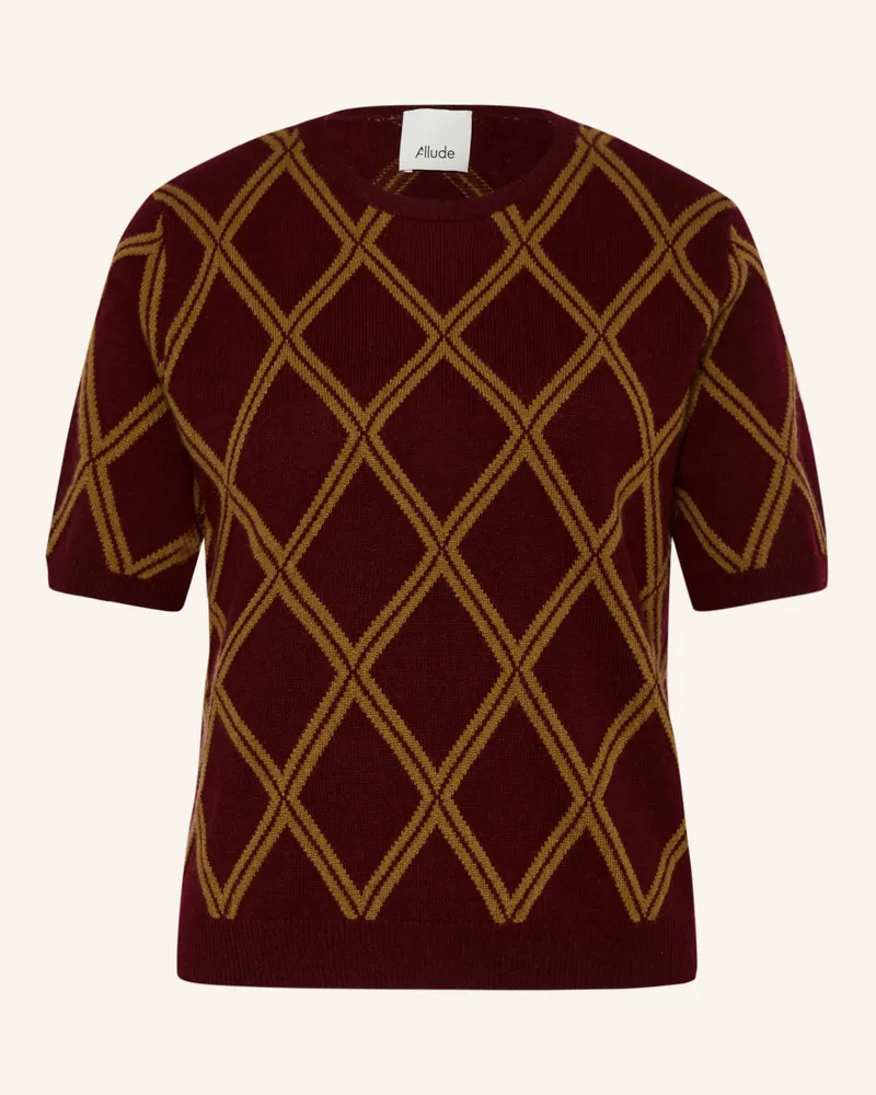 ALLUDE Strickshirt Mit Cashmere rot Camel