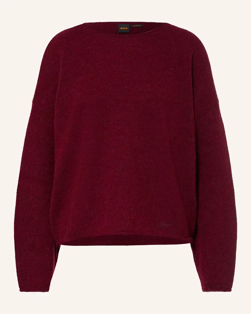 HUGO BOSS Pullover Folletto Mit Alpaka rot Dunkelrot