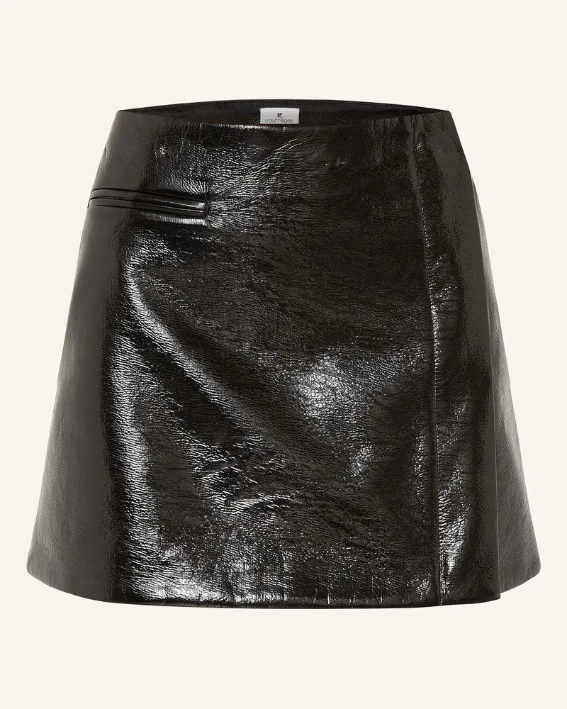 Courrèges Rock One Minute In Lederoptik schwarz Schwarz