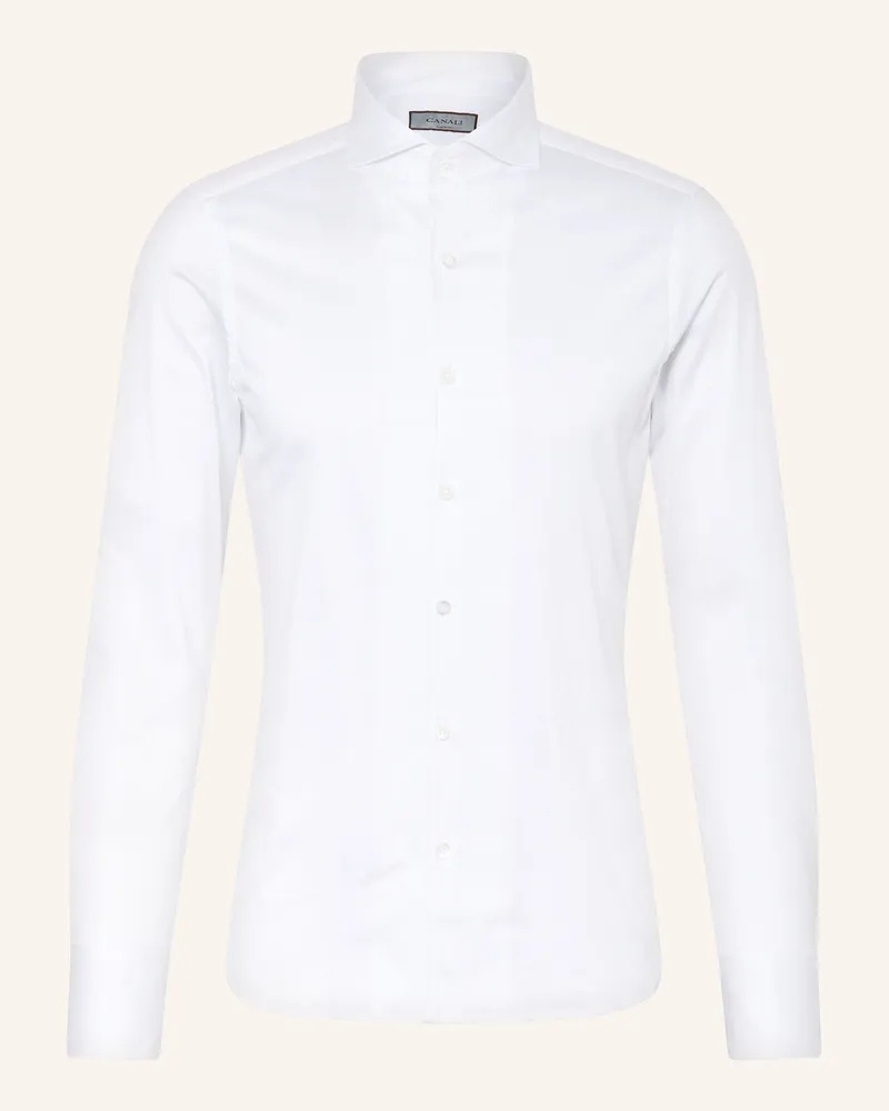 Canali Jerseyhemd Slim Fit Weiss