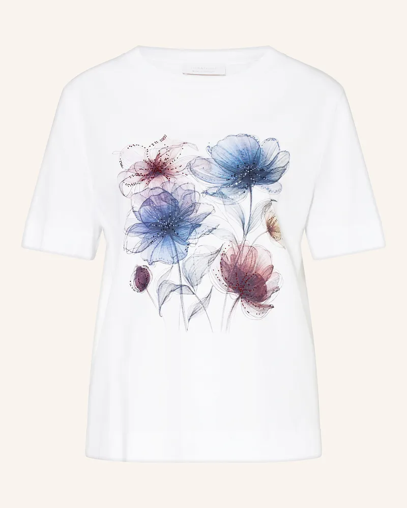 Rich&Royal T-Shirt mit Schmucksteinen Weiss