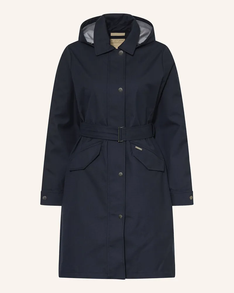 Woolrich Mantel mit abnehmbarer Kapuze Dunkelblau