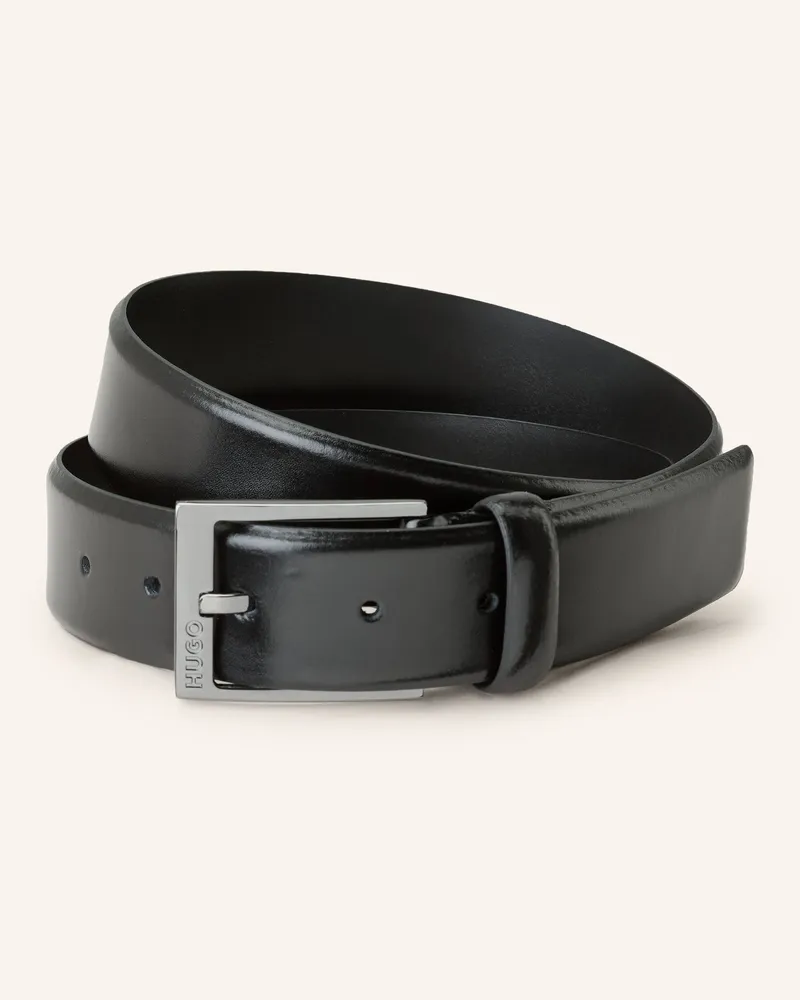 HUGO BOSS Ledergürtel Garney schwarz Schwarz