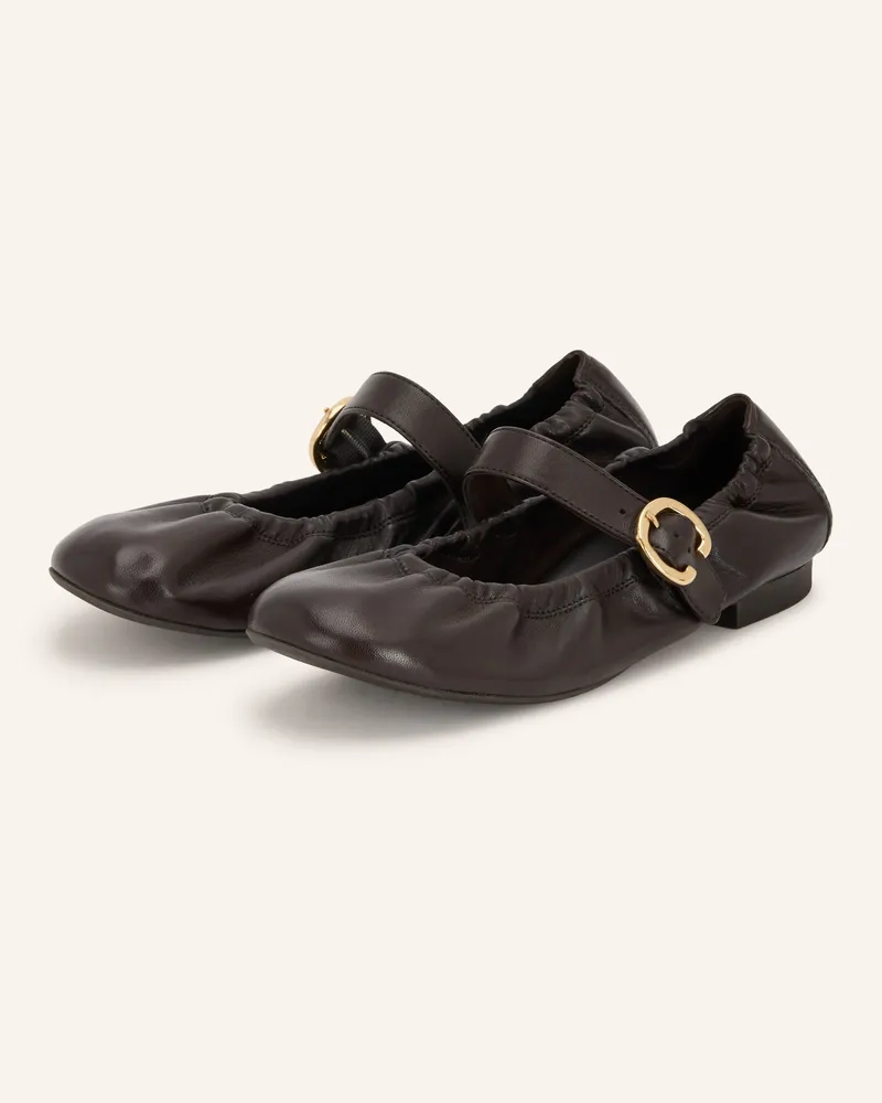 paul green Mary-Jane-Ballerinas braun Dunkelbraun