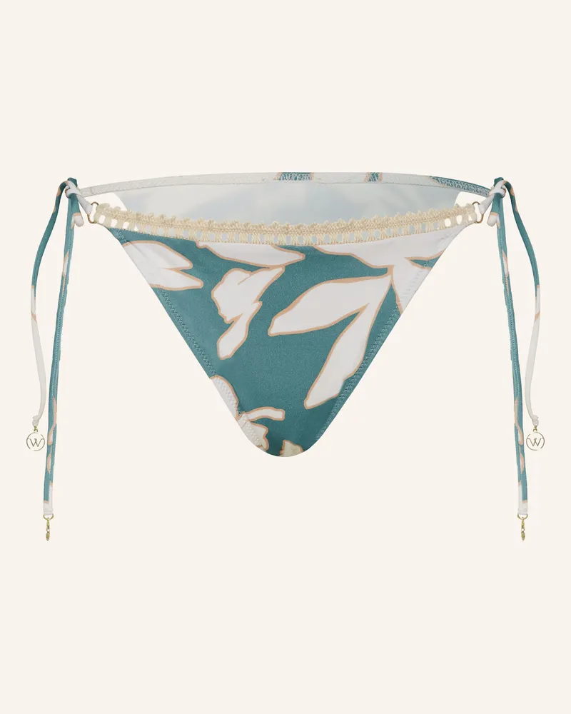 watercult Triangel-Bikini-Hose FLORAL ABSTRACT Petrol