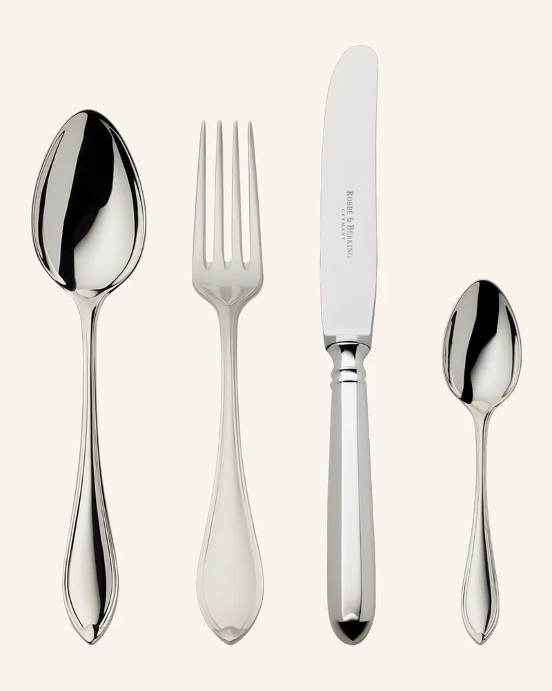 ROBBE & BERKING 4-Tlg. Kinderbesteck Navette silber Silber