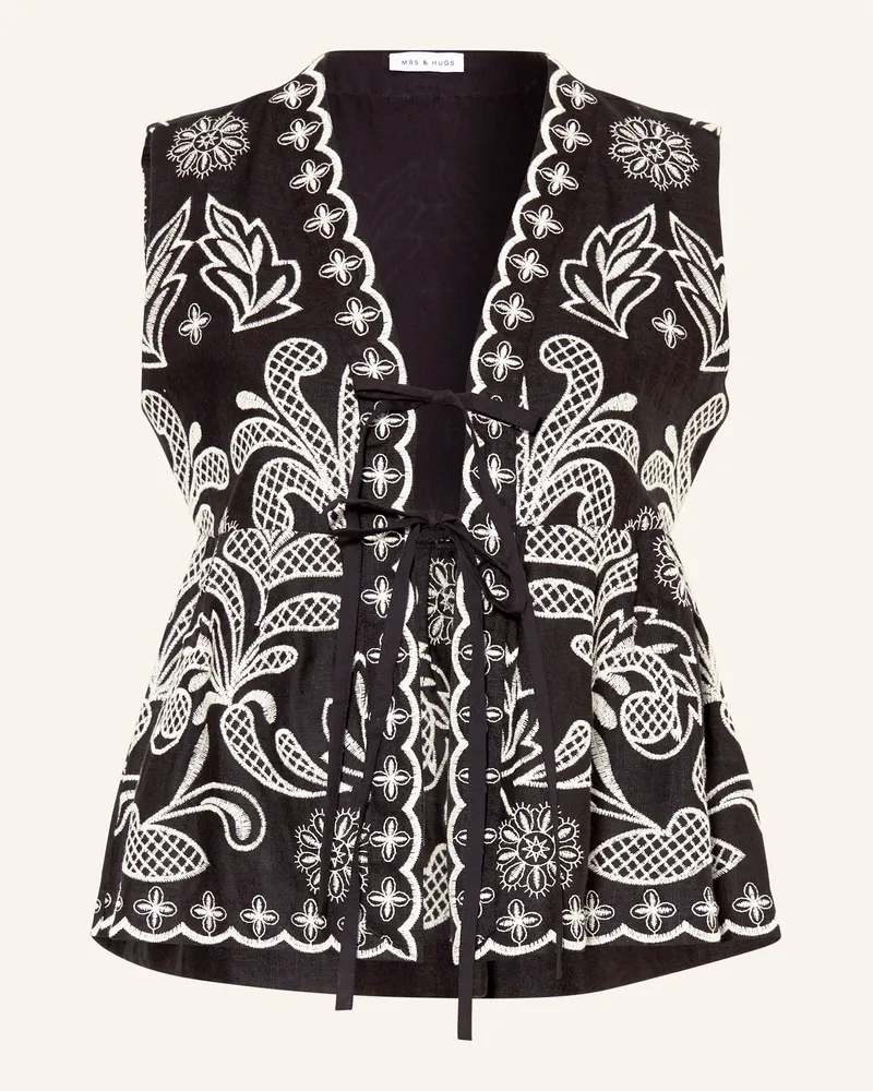 Mrs & HUGS Bluse mit Leinen Schwarz