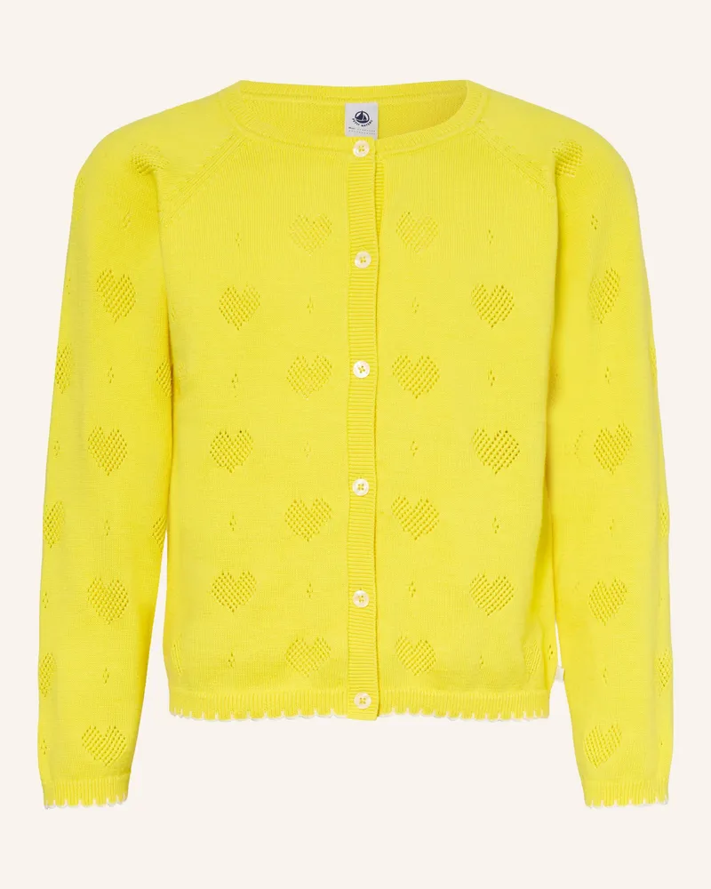 Petit Bateau Strickjacke gelb Dunkelgelb