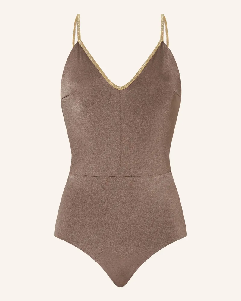 MYMARINI Badeanzug SHINE zum Wenden mit UV-Schutz 50 Braun