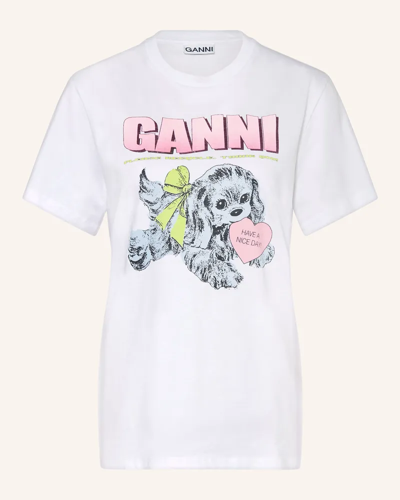Ganni T-Shirt Weiss