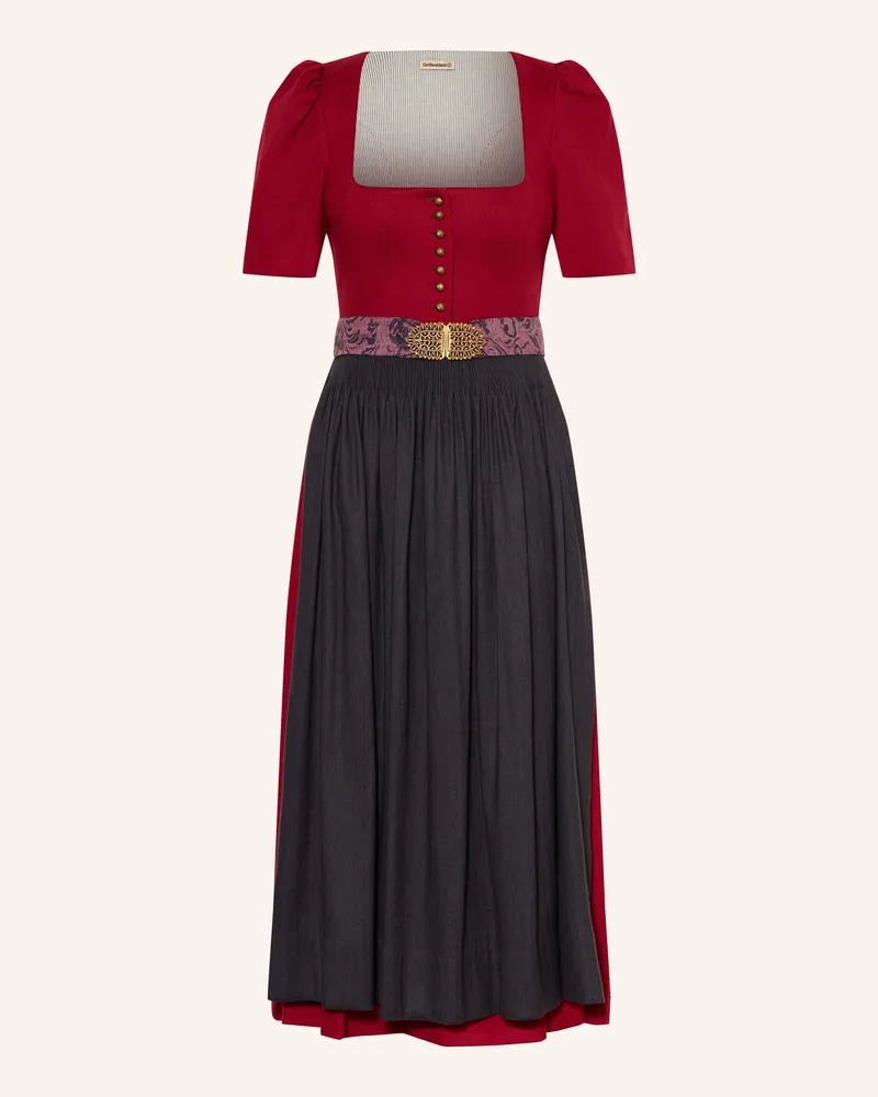Gottseidank Dirndl Hanni Mit Leinen rot Dunkelrot