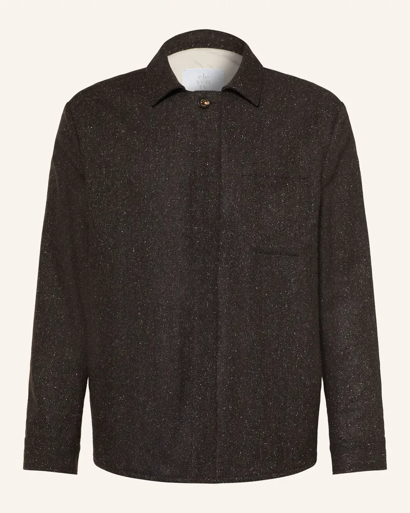 Eleventy Overjacket Aus Tweed braun Dunkelgrau
