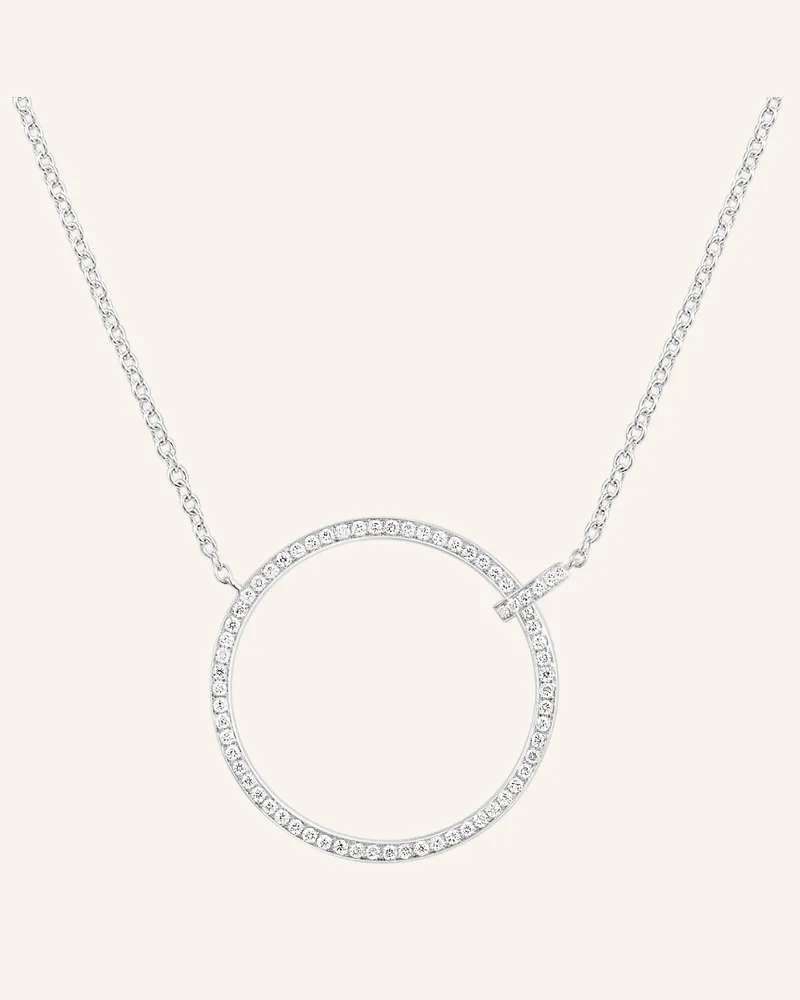 Leaf Halskette Circle Aus 18 Karat Weißgold Mit Diamanten silber Weissgold