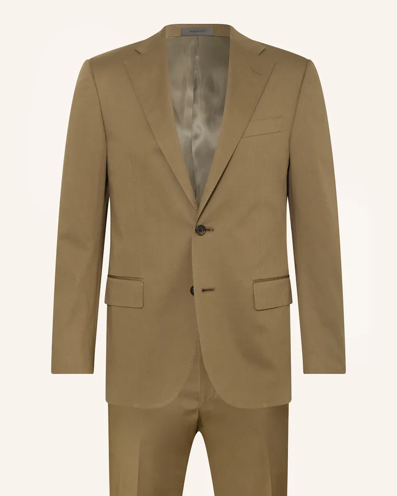 Corneliani Anzug Slim Fit Oliv
