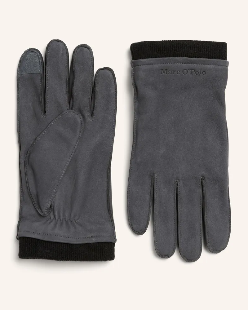 Marc O'Polo Lederhandschuhe grau Dunkelgrau