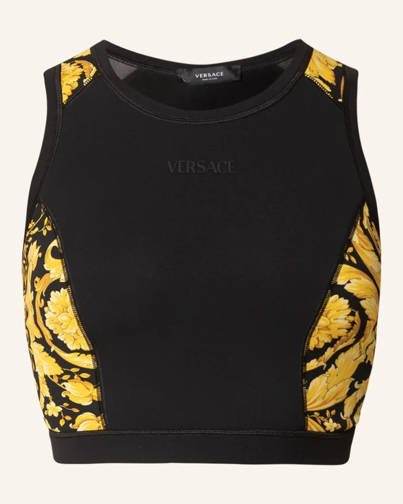 Versace Cropped-Top BAROCCO Schwarz