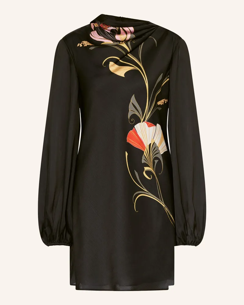 Ted Baker Satinkleid MOLMA mit Schluppe Schwarz