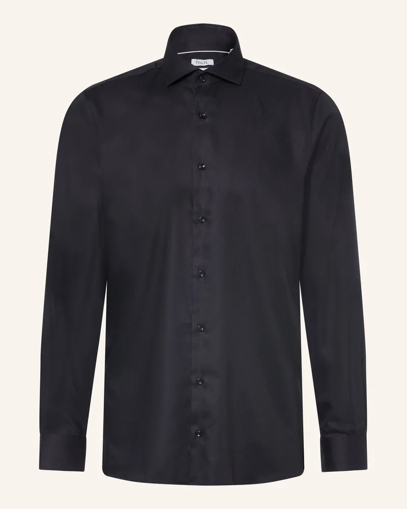 paul Hemd Shaped Fit schwarz Schwarz