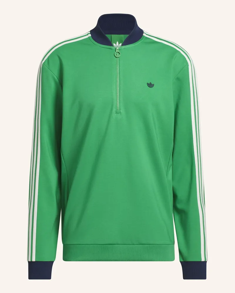 adidas Originals 3-Streifen 1/4 Zip Sweatshirt gruen Grün