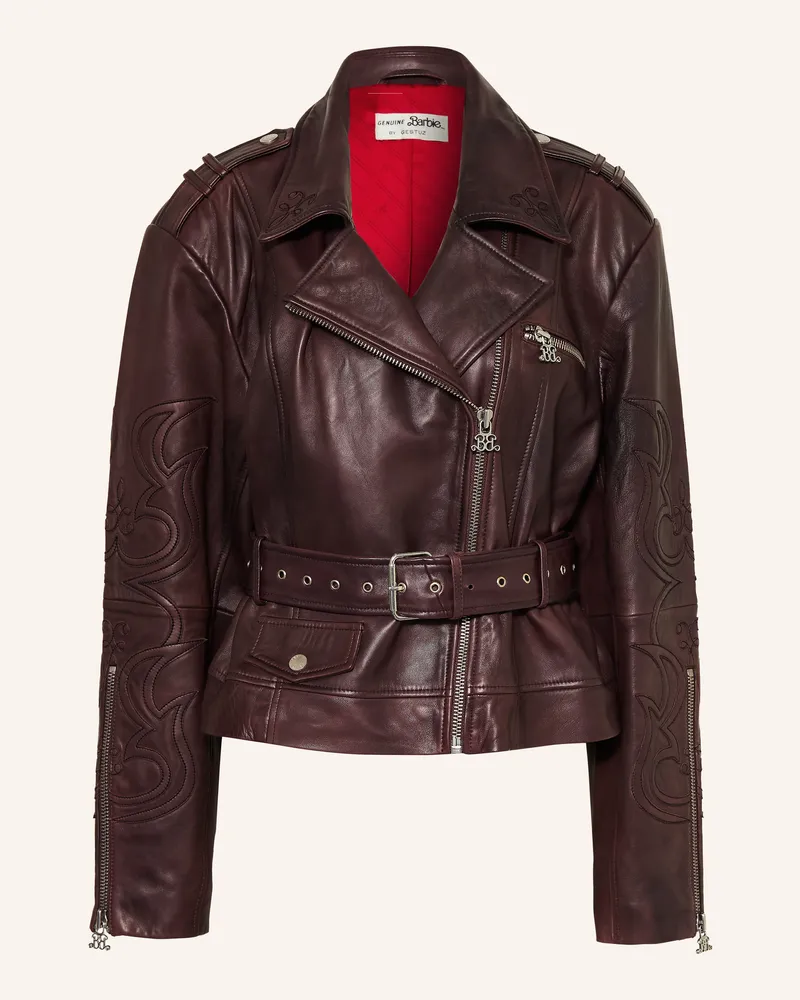 Gestuz Lederjacke Bxgken rot Dunkelrot