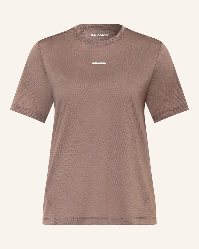 Salomon Laufshirt SHAKEOUT CORE Taupe