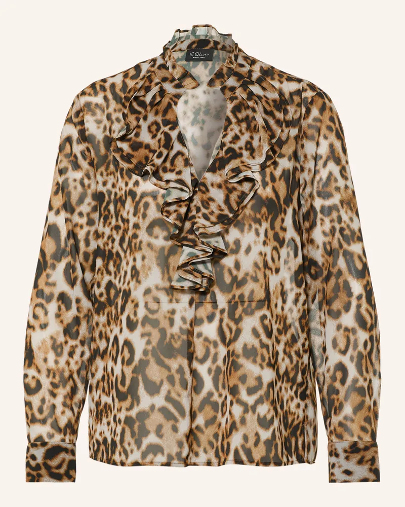 S.Oliver Blusenshirt Mit Volants braun Braun