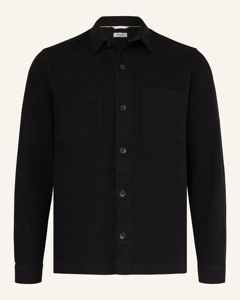 paul Overshirt Mit Leinen schwarz Schwarz