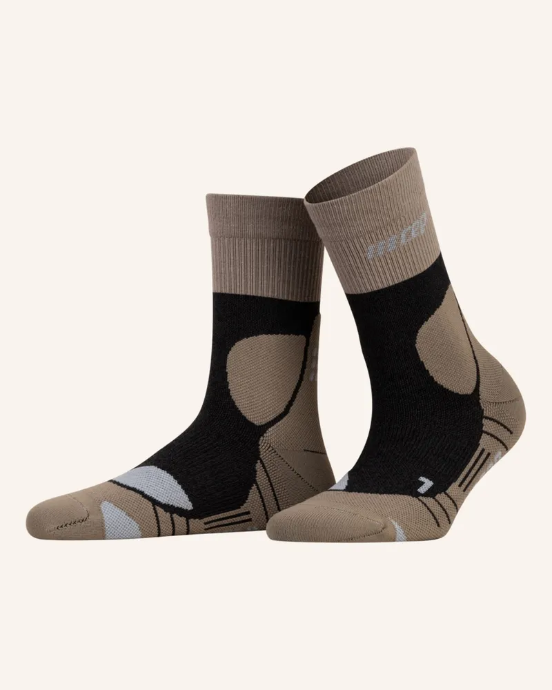CEP Trekking-Socken MERINO COMPRESSION - MID CUT Beige
