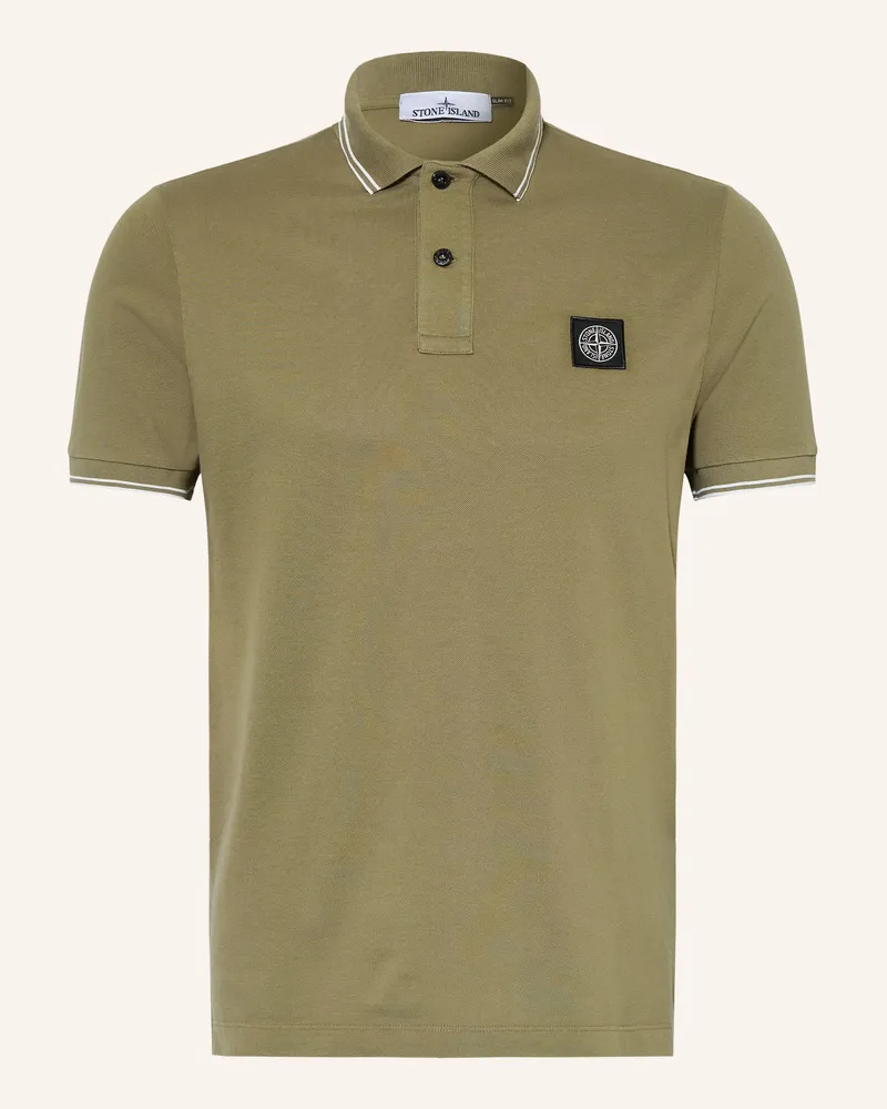 Stone Island Piqué-Poloshirt gruen Oliv