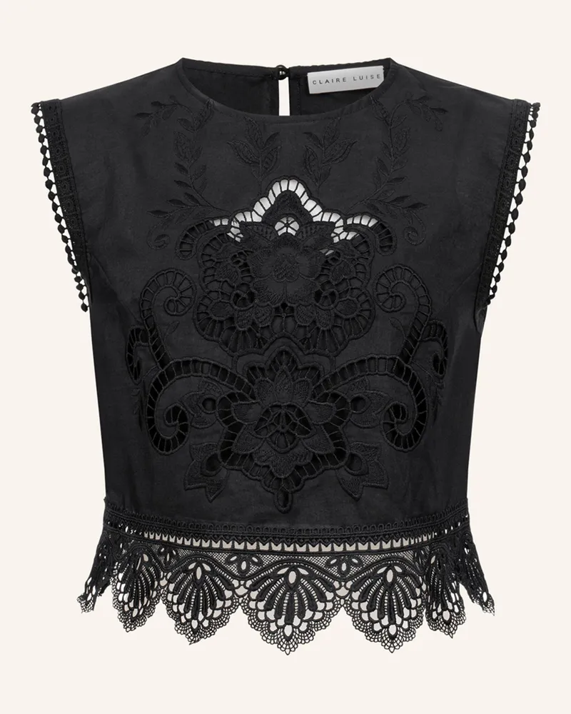 CLAIRE LUISE Spitzentop Schwarz
