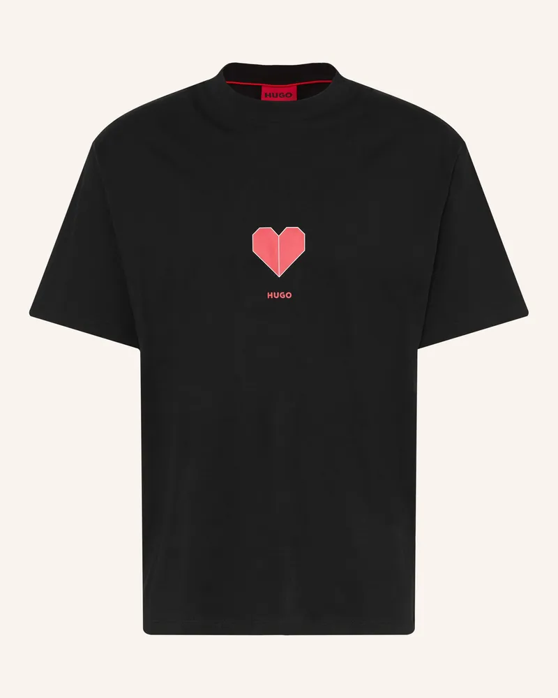 HUGO BOSS T-Shirt Dalentin schwarz Schwarz