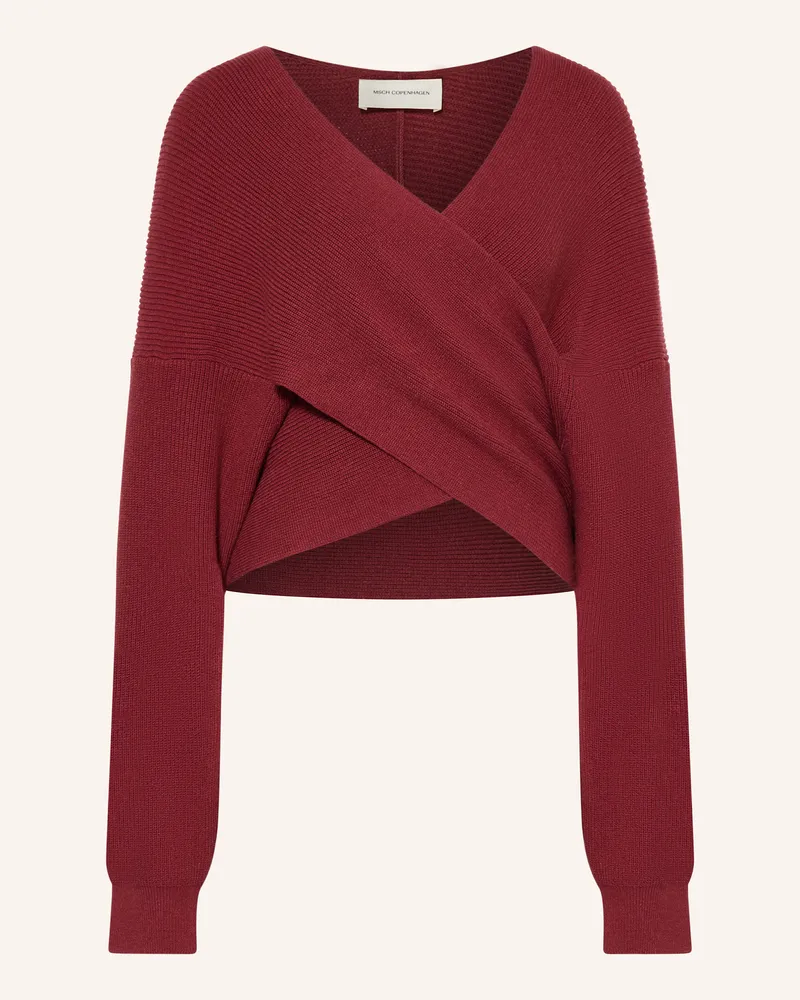 MOSS COPENHAGEN Pullover MSCHZINELLE in Wickeloptik Dunkelrot