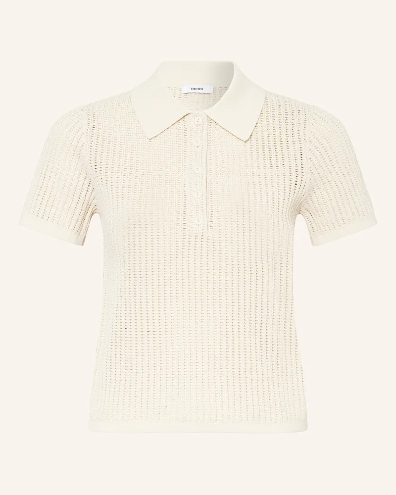 Reiss Strick-Poloshirt Ecru