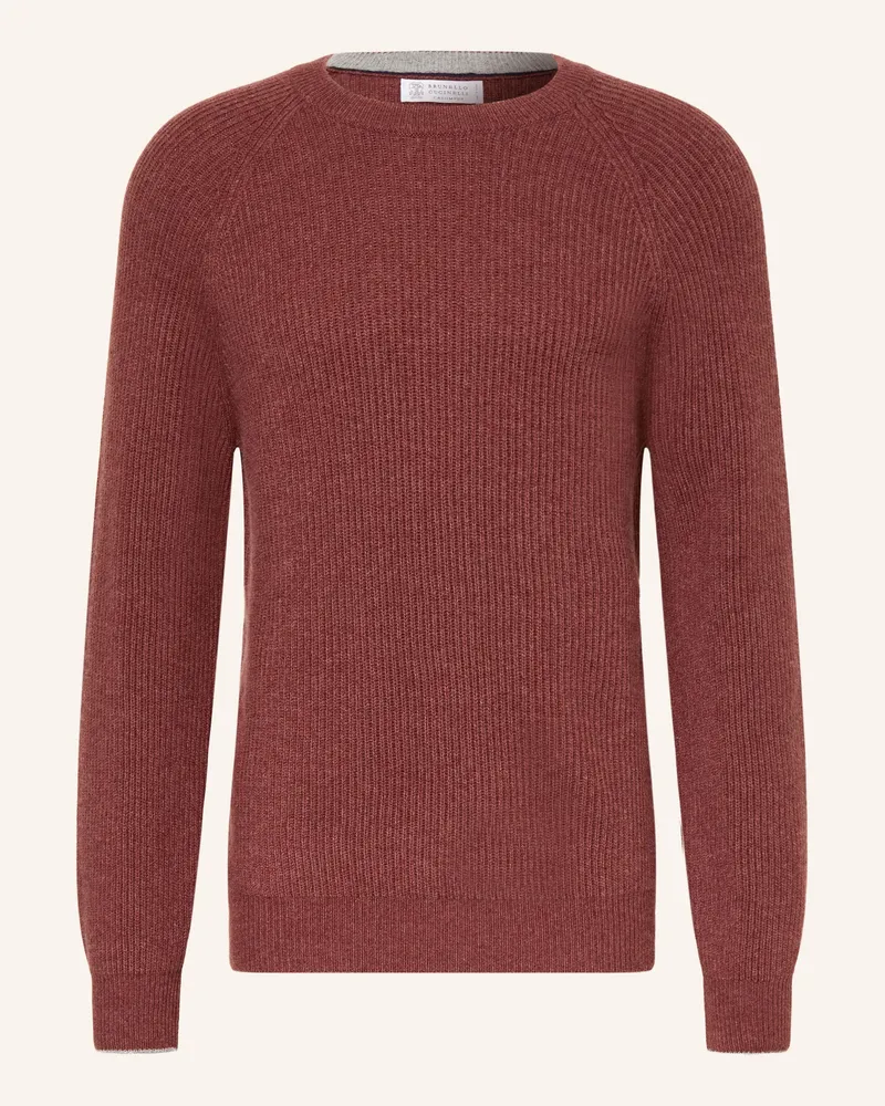Brunello Cucinelli Cashmere-Pullover rot Dunkelrot