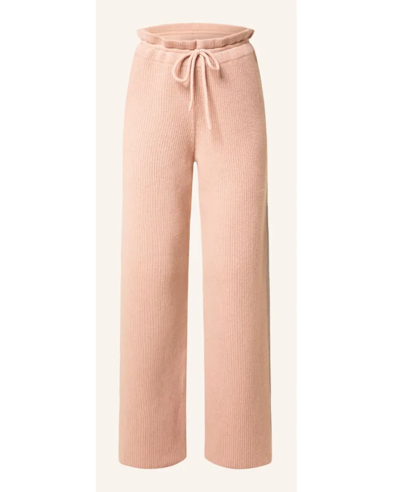 Fabiana Filippi Strickhose mit Cashmere und Galonstreifen Rosa