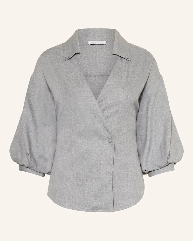 Rich&Royal Wickelbluse silber Grau