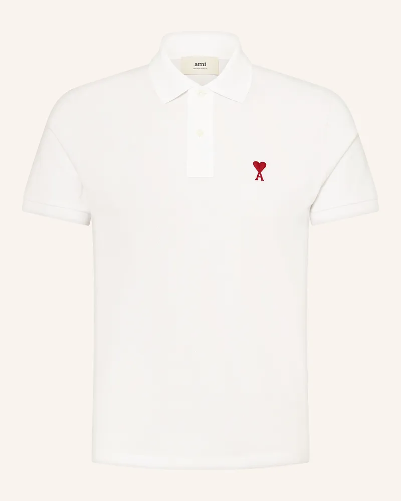 AMI Paris Piqué-Poloshirt weiss Weiss