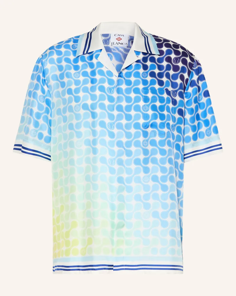 Casablanca Paris Resorthemd Comfort Fit Aus Seide blau Weiss