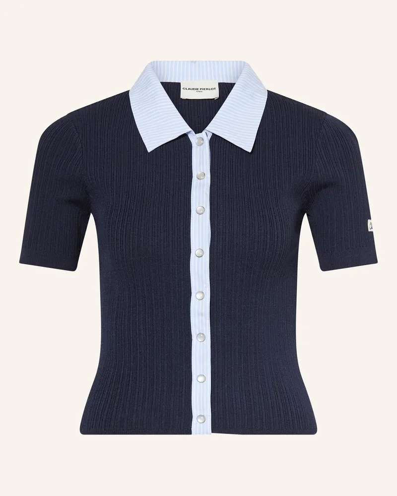 Claudie Pierlot Strickjacke Im Materialmix blau Dunkelblau