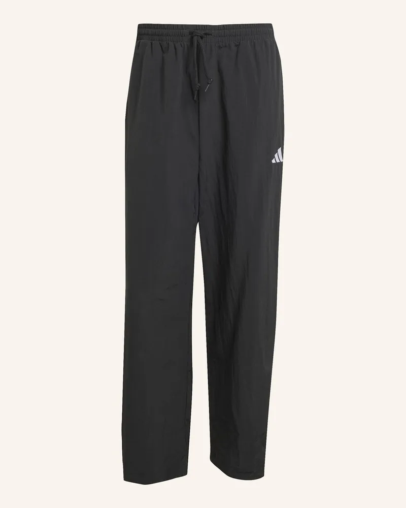 adidas ESSENTIELLE SMALL LOGO GEWEBTE HOSE MIT BEINABSCHLÜSSEN OHNE BÜNDCHEN Schwarz