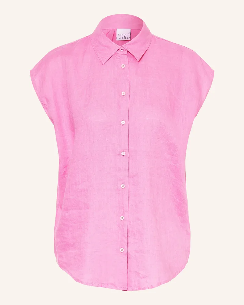 tonno e panna Blusentop Aus Leinen pink Rosa