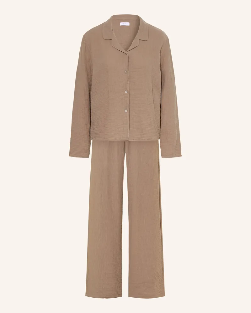 Darling Harbour Schlafanzug Aus Musselin beige Taupe