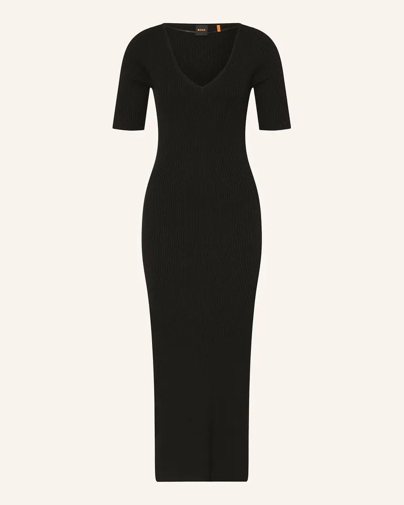 HUGO BOSS Strickkleid FARGHERITINA Schwarz