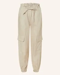 Mrs & HUGS Cargohose aus Leinen Beige