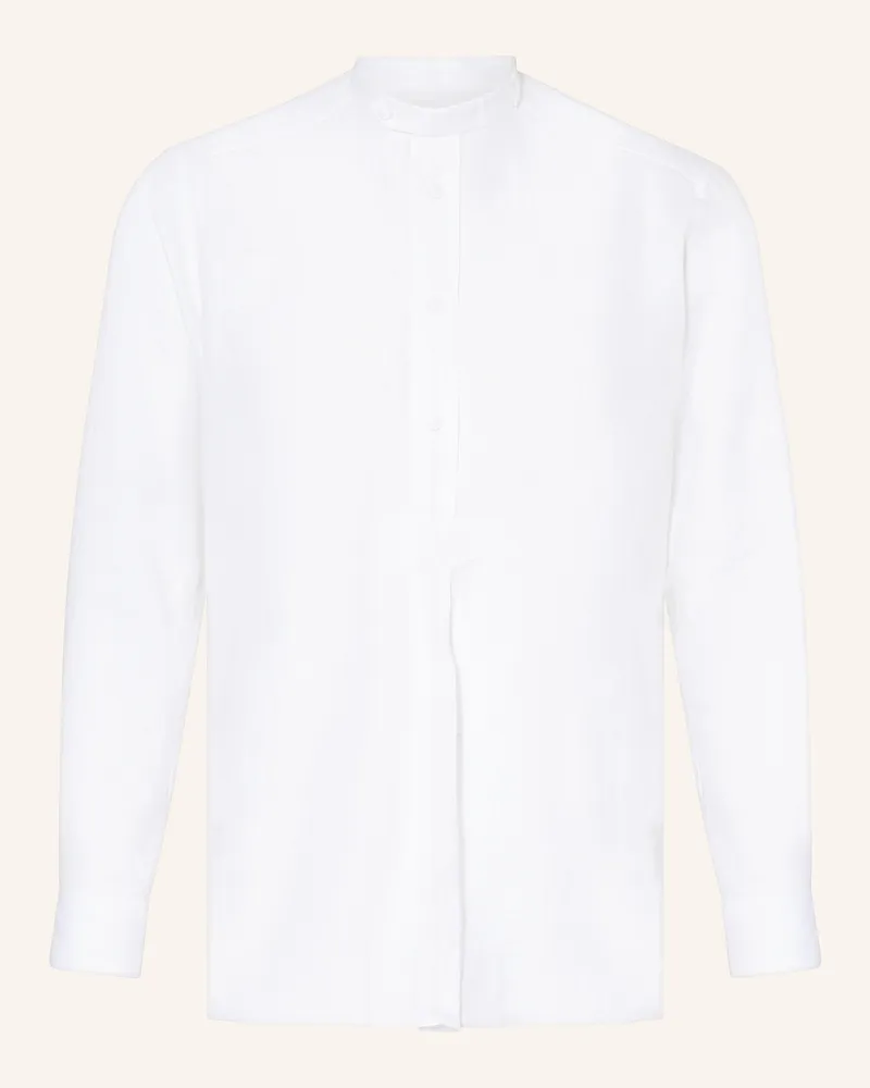 Johann & Johanna Trachtenhemd Comfort Fit Aus Leinen Mit Stehkragen weiss Weiss